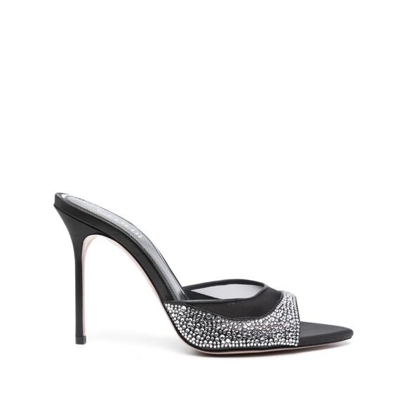 NWT Gedebe Isabelli Black Crystal-embellished Stiletto Sandals EU 36.5 / US 6 - Picture 3 of 4